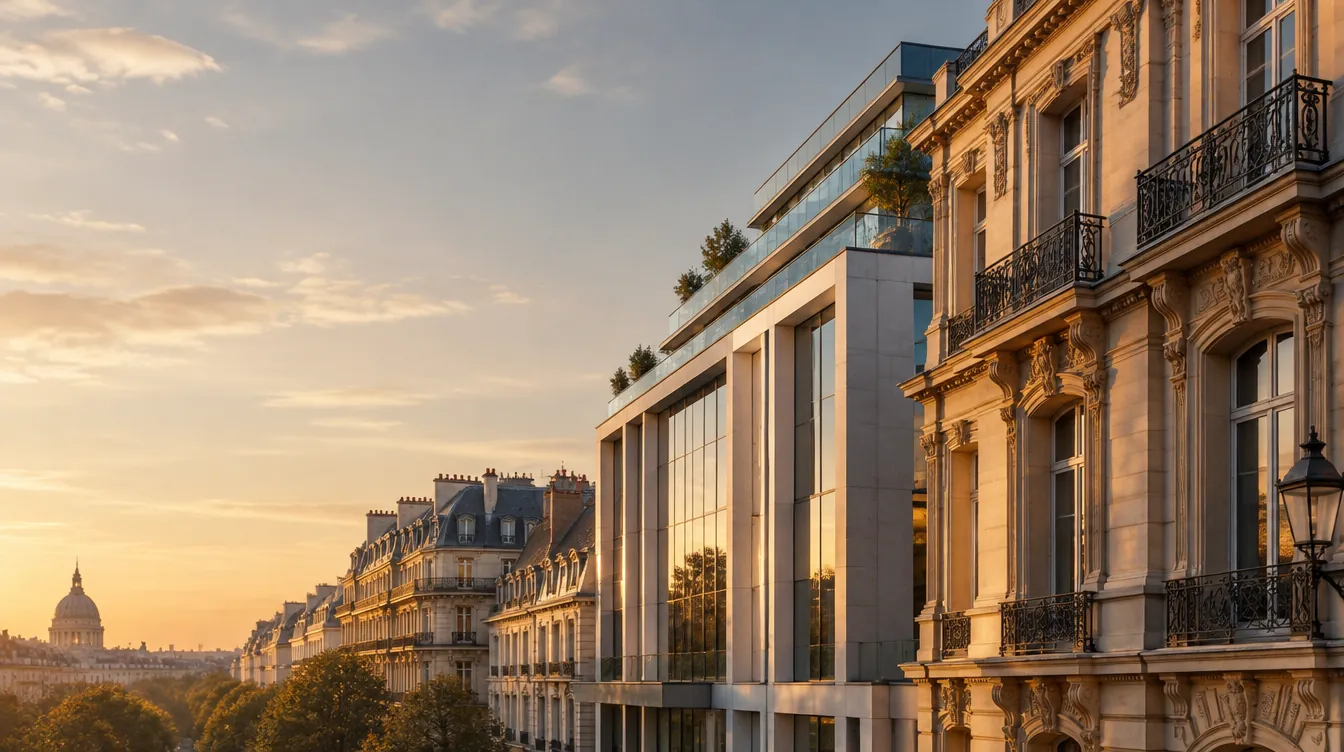 Façade haussmannienne restaurée en pierre de taille