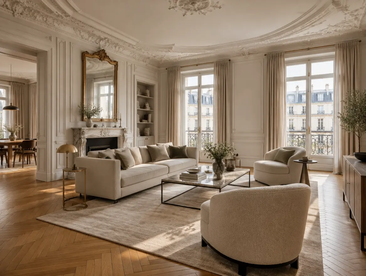 Intérieur haussmannien restauré